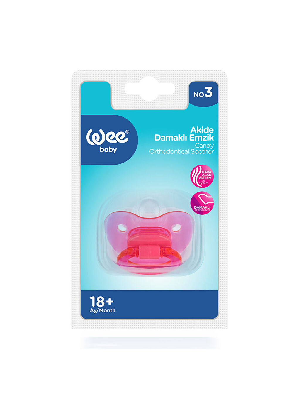 Akide Damaklı Emzik No:3 - PEMBE-3