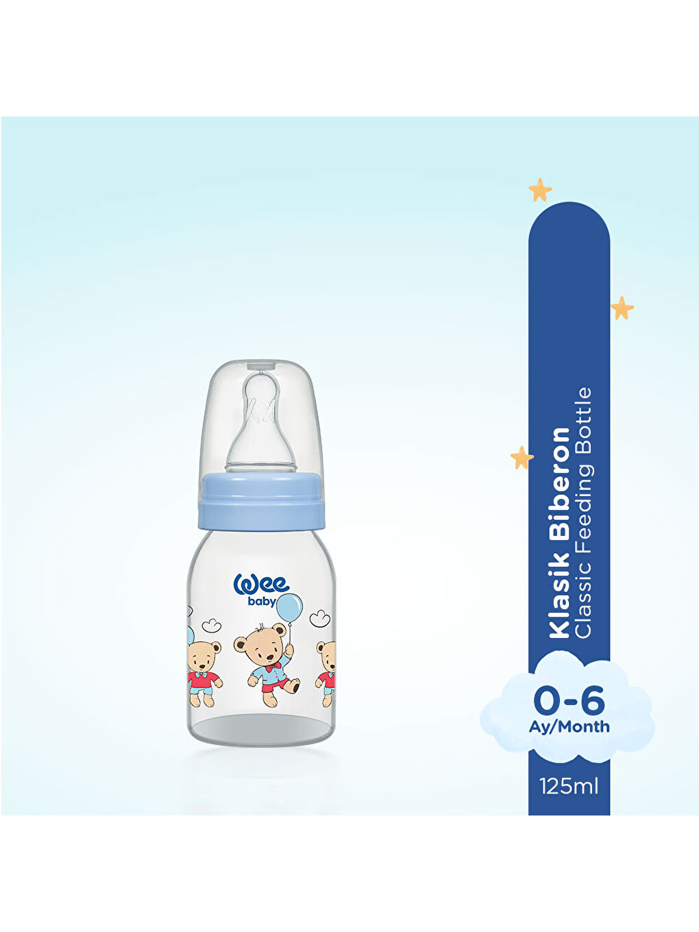 Klasik PP Biberon 125 ml - MAVİ-1