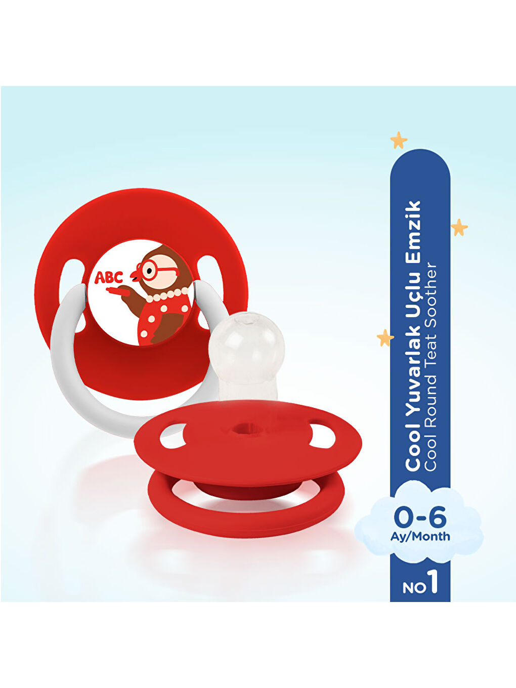 Cool Yuvarlak Uçlu Emzik No:1 - KIRMIZI BAYKUŞ-1