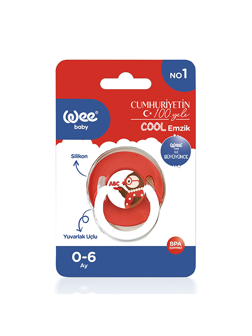 Cool Yuvarlak Uçlu Emzik No:1 - KIRMIZI BAYKUŞ-3