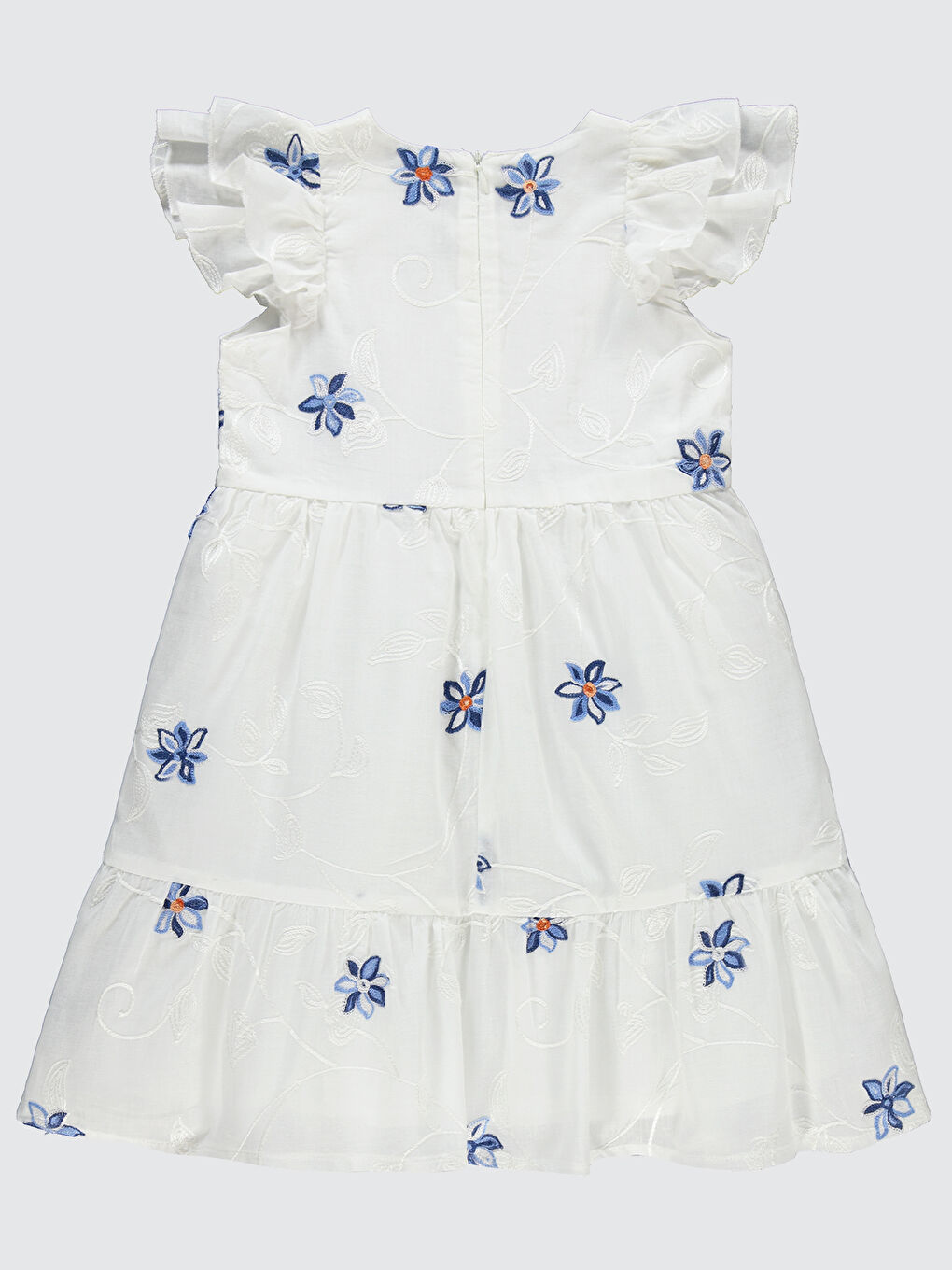Kız Çocuk Elbise 6-9 Yaş Ekru-1