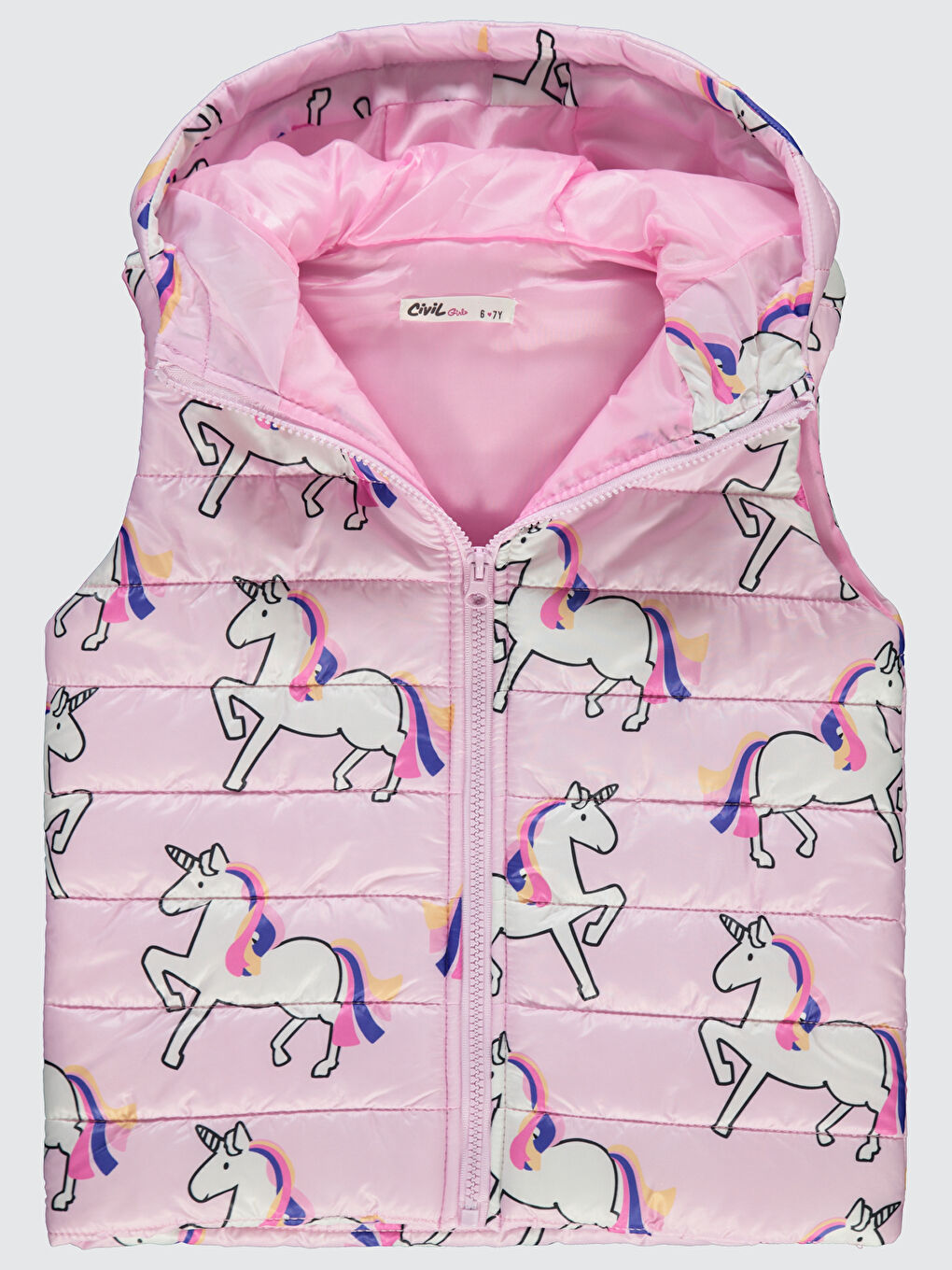 Kız Çocuk Yelek 6-9 Yaş Gül Pembe-1