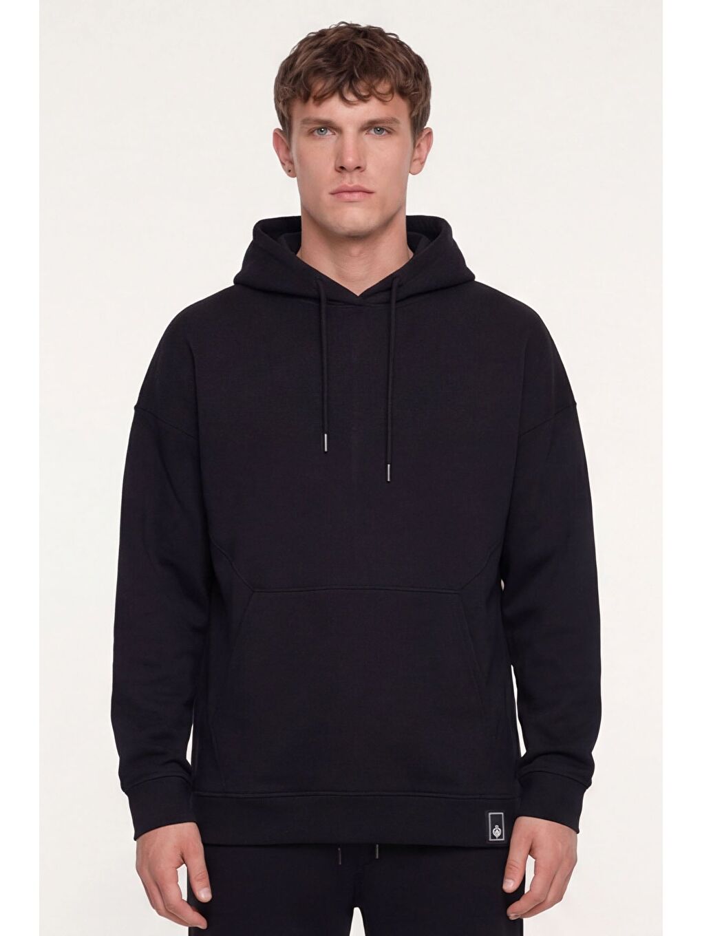 Giotelli Siyah Regular Fit Pamuk Karışımlı Kapüşonlu Erkek Eşofman Takımı