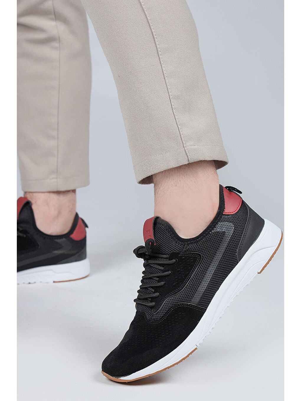 24670 Siyah - Bordo Erkek Sneaker Günlük Spor Ayakkabı-1