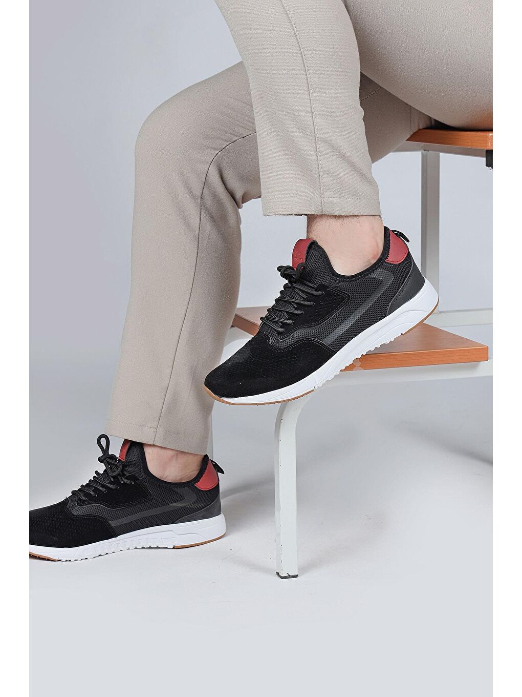 24670 Siyah - Bordo Erkek Sneaker Günlük Spor Ayakkabı-2