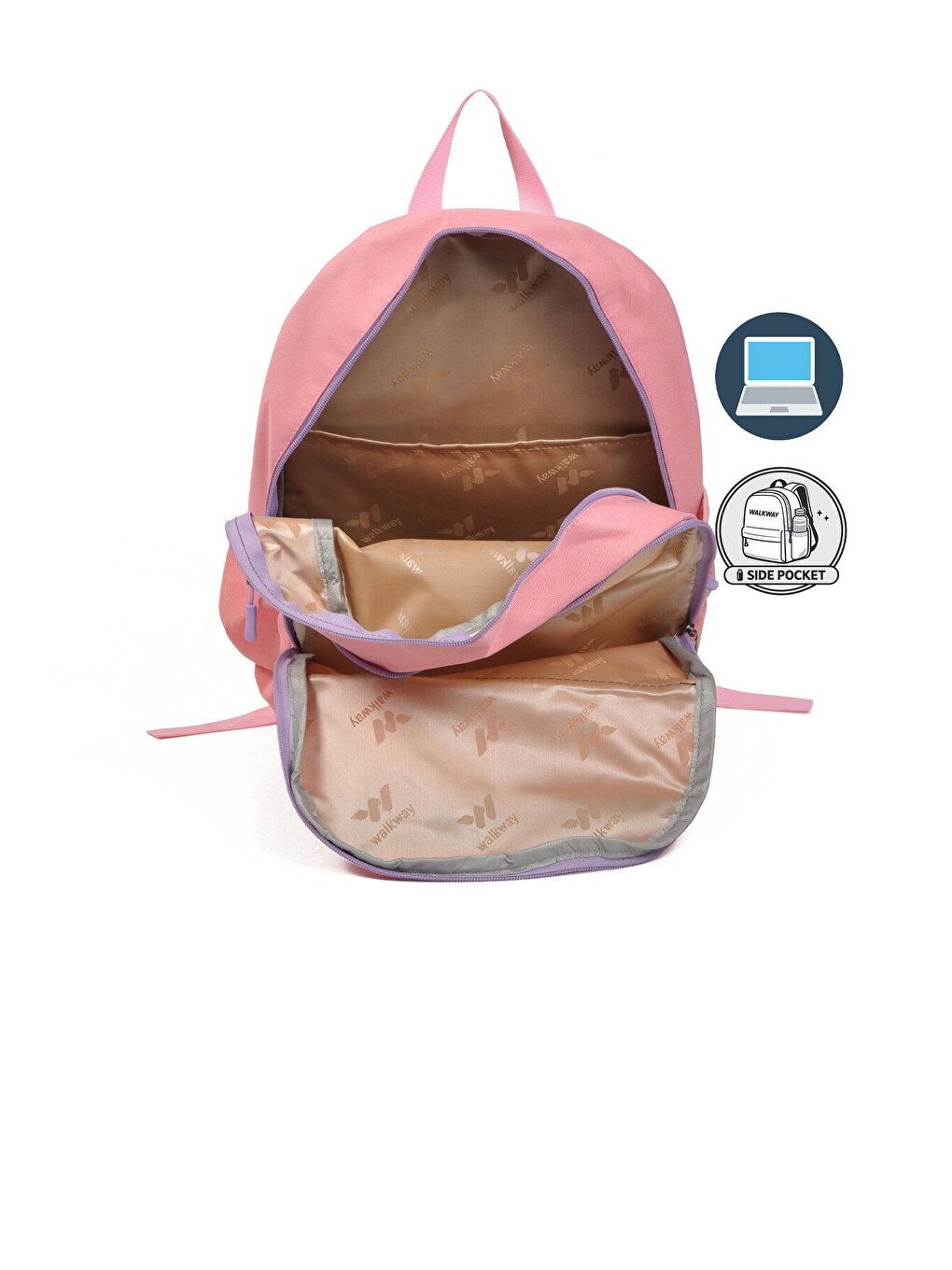 Pembe-lila Çok Bölmeli Okul Seyahat Laptop Sırt Çantası Combat-4