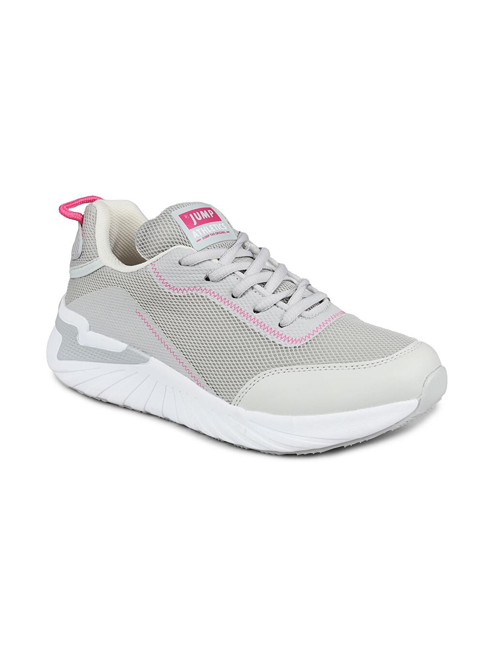 27346 Gri - Pembe Kadın Sneaker Günlük Spor Ayakkabı-5