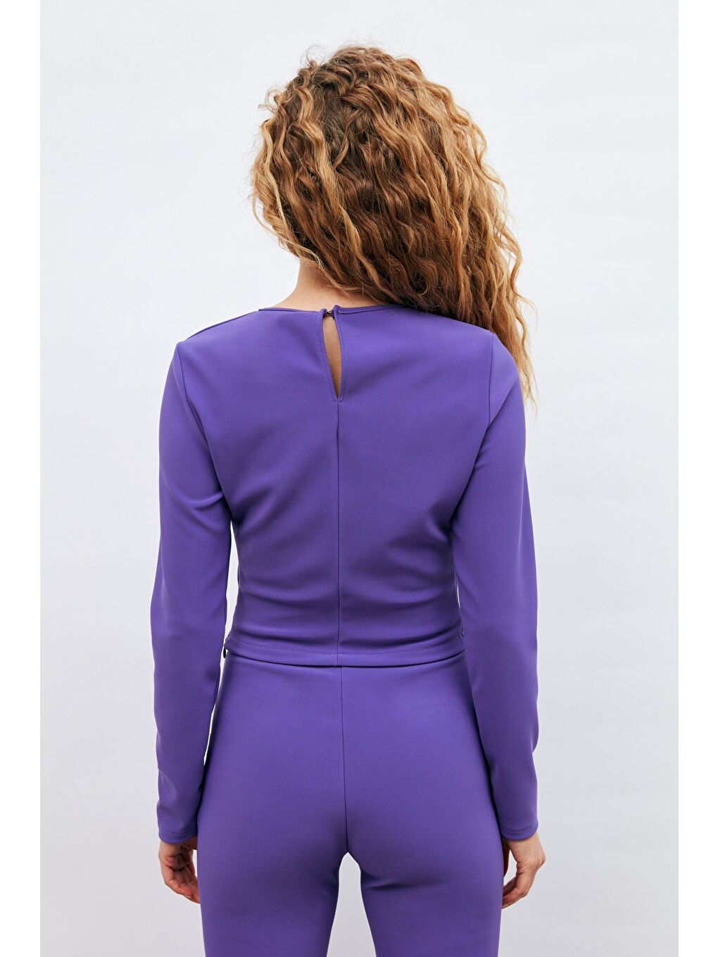 Zincir Detaylı Bluz - Mor-6