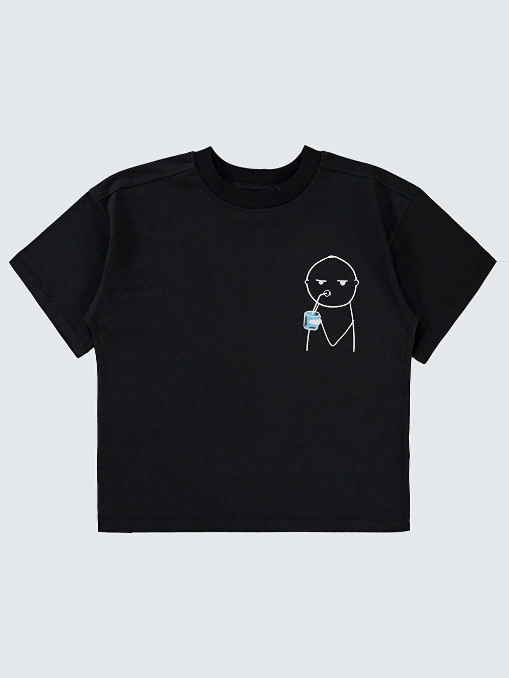 Mivil Oversize Çocuk Tişört 6-9 Yaş Siyah