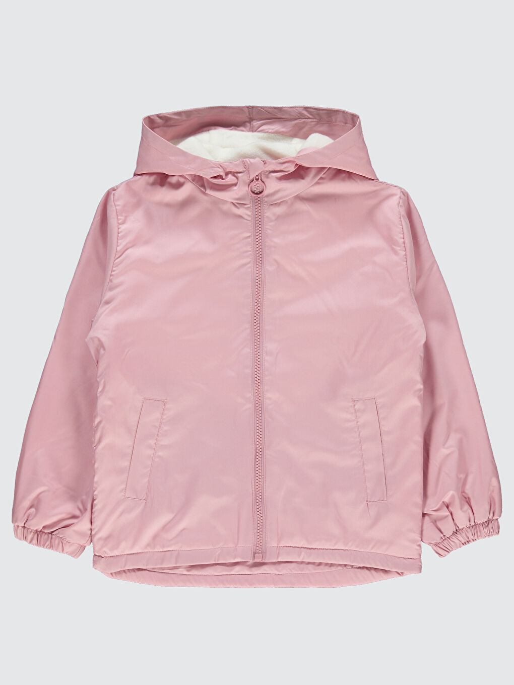 Pembe Kız Çocuk Yağmurluk 10-13 Yaş Pudra
