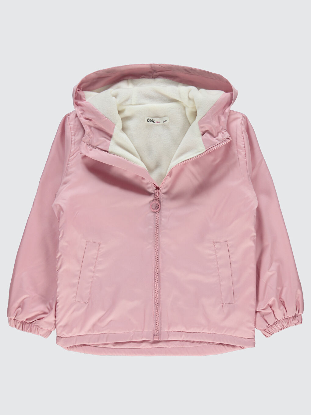 Pembe Kız Çocuk Yağmurluk 10-13 Yaş Pudra-1