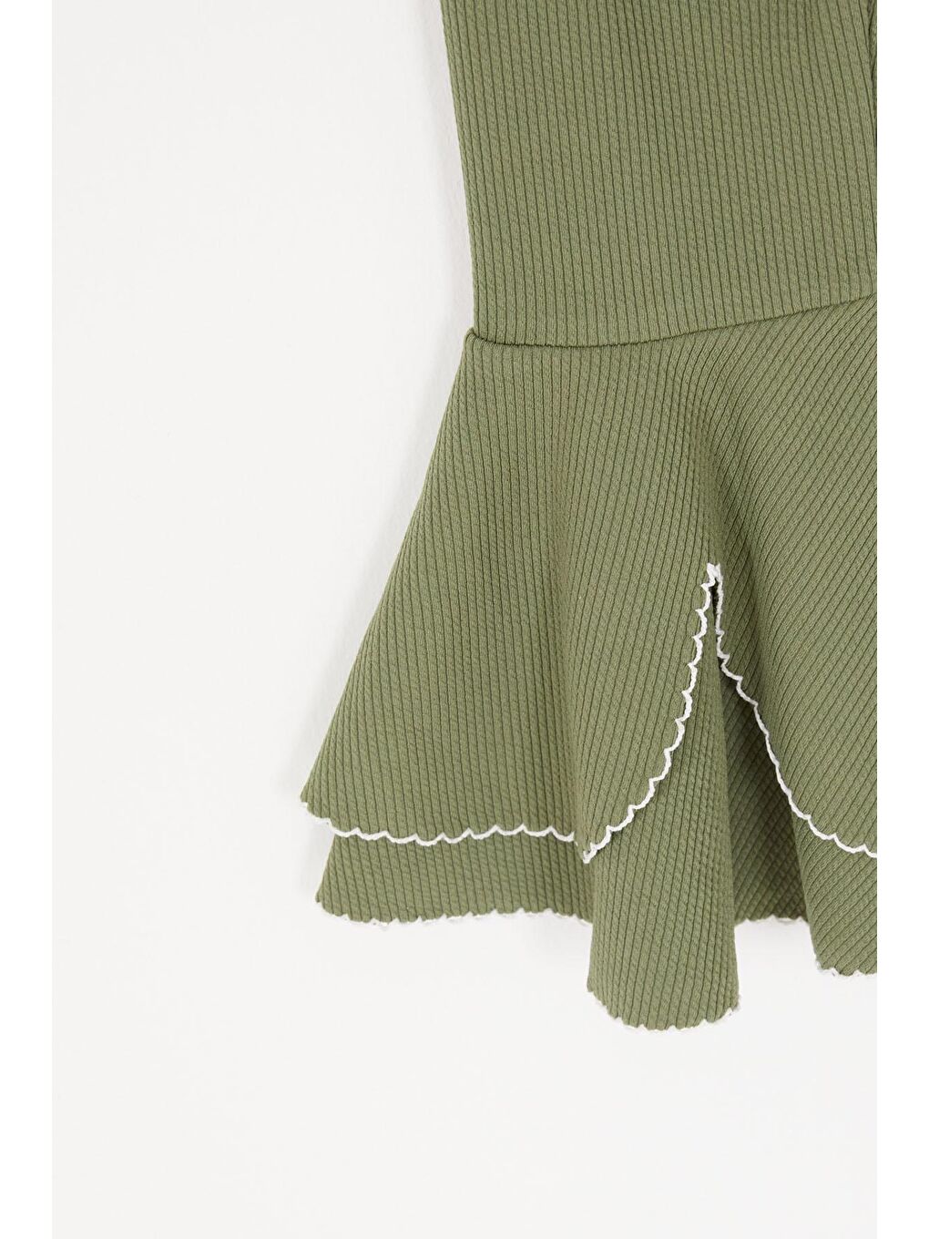 Kız Çocuk Volanlı Haki İspanyol Paça Tayt 16988-1