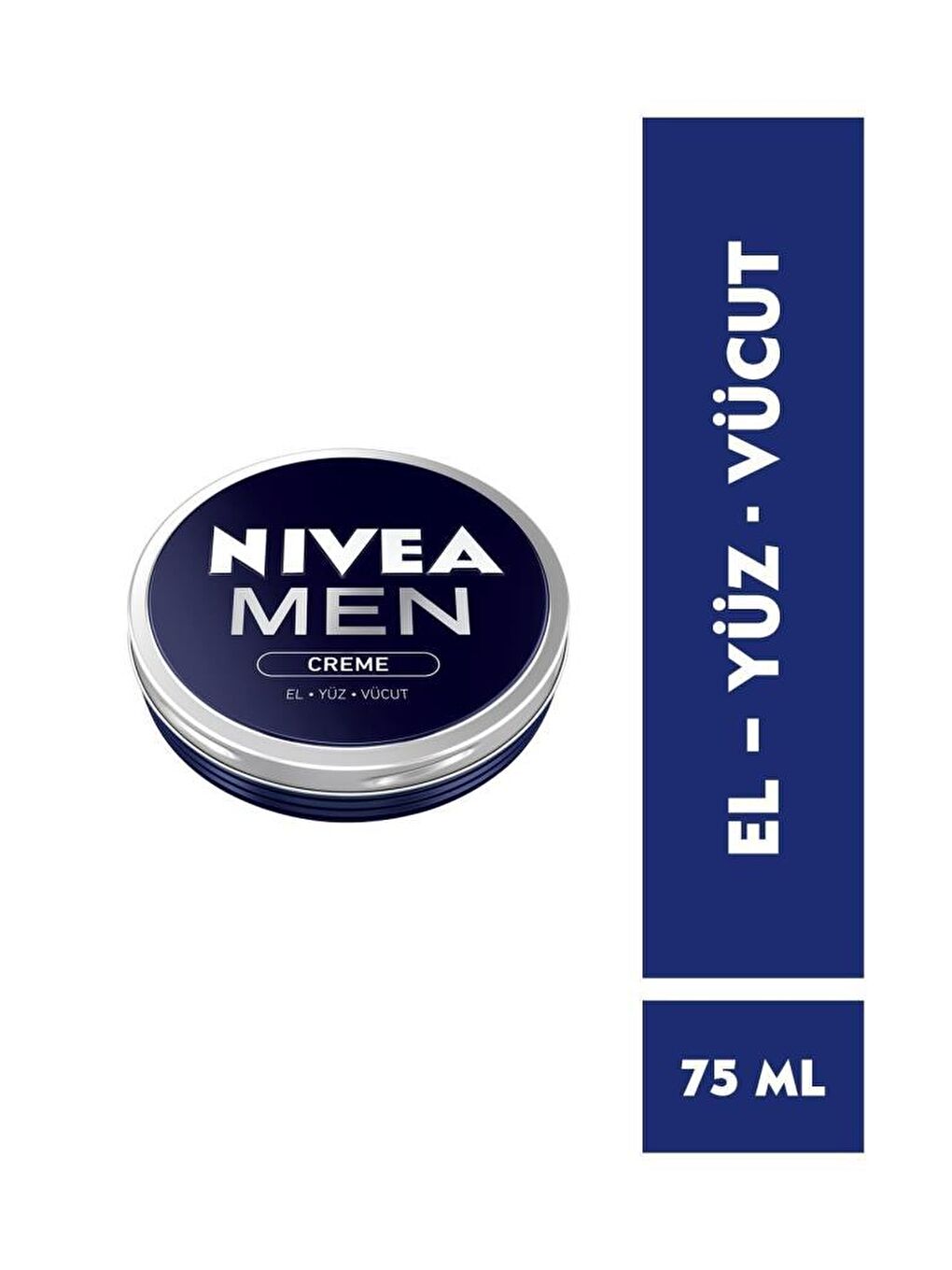 NIVEA Şeffaf Men Creme Erkek Bakım Kremi 75 ml, El, Yüz Ve Vücut Ne mlendirici Krem, Hızlı Emilir