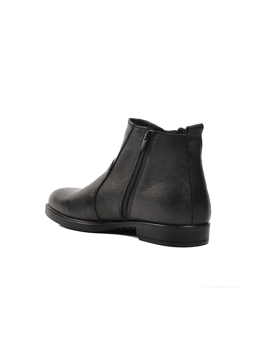 Siyah Hakiki Deri İçi Kürklü Fermuarlı Erkek Bot 3602-3