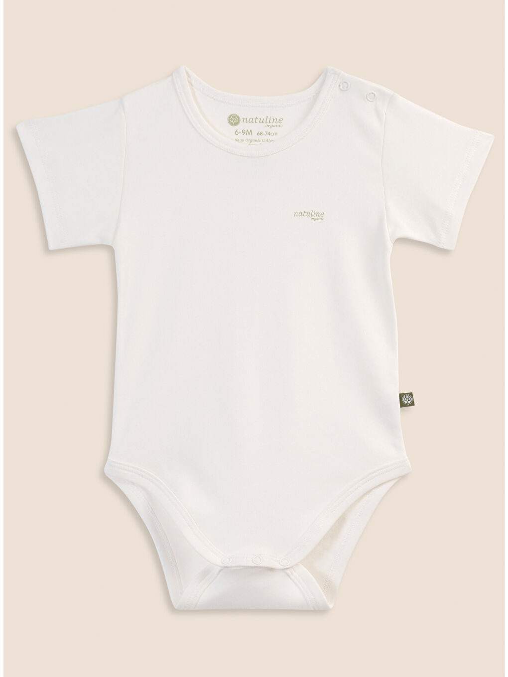 Beyaz Bebek Body Organik Pamuk Kısa Kol Basic Nature Zıbın 2'li paket-1