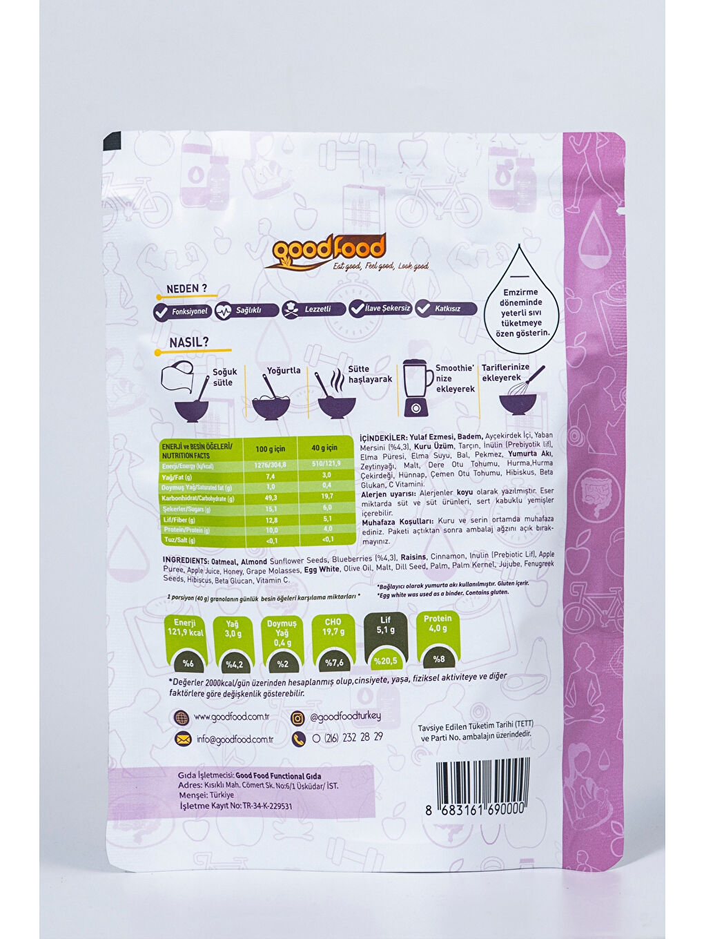 Good Food Emziren Annelere Özel Malt ve 7 Özel Bitki İçeren Granola, 3'lu Deneme Paketi - 5