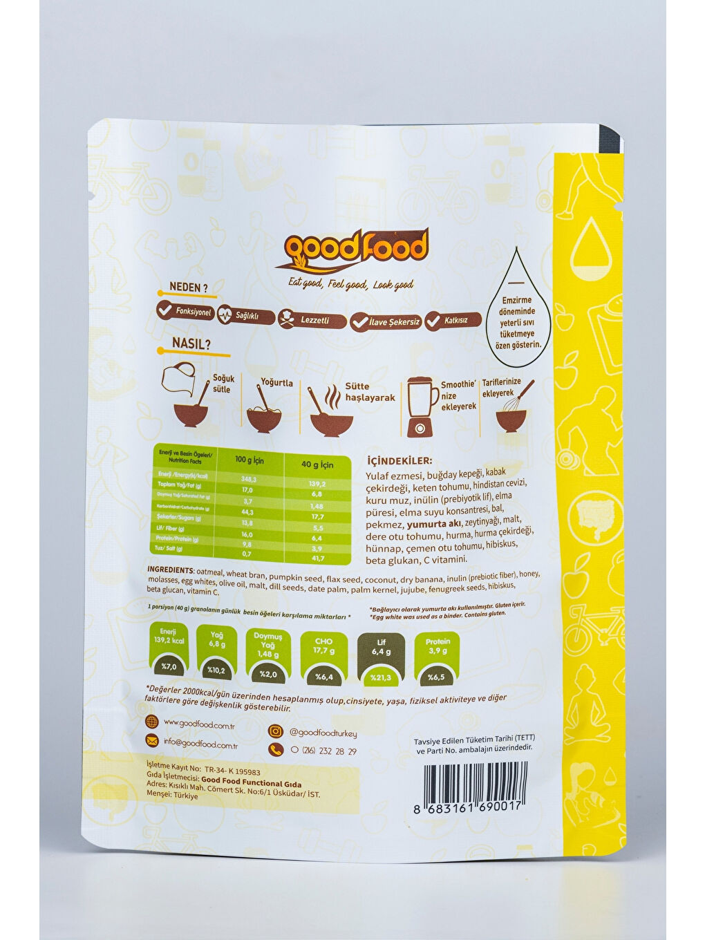 Good Food Emziren Annelere Özel Malt ve 7 Özel Bitki İçeren Granola, 3'lu Deneme Paketi - 6