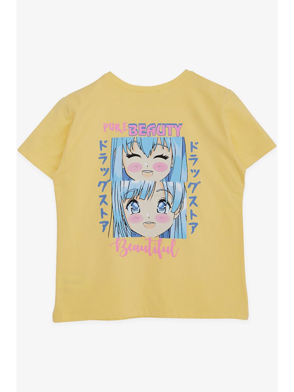 Kız Çocuk Tişört Anime Baskılı Sarı (9-14 Yaş)-1