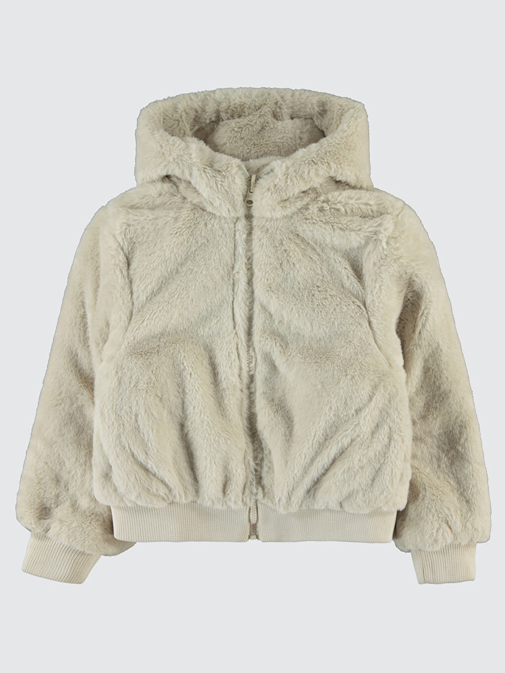 Kız Çocuk Kapüşonlu Mont 10 13 Yaş Bej-2