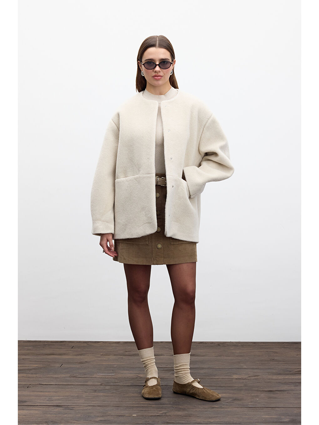 Cepli Kaşe Kaban Bej-1