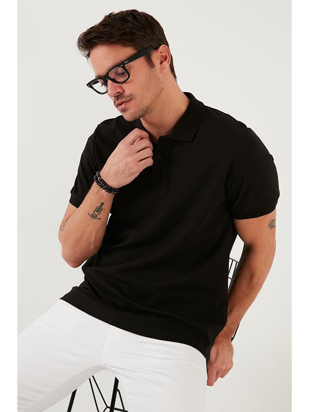 Buratti Siyah Pamuklu Slim Fit Düğmeli Polo T Shirt 5902281