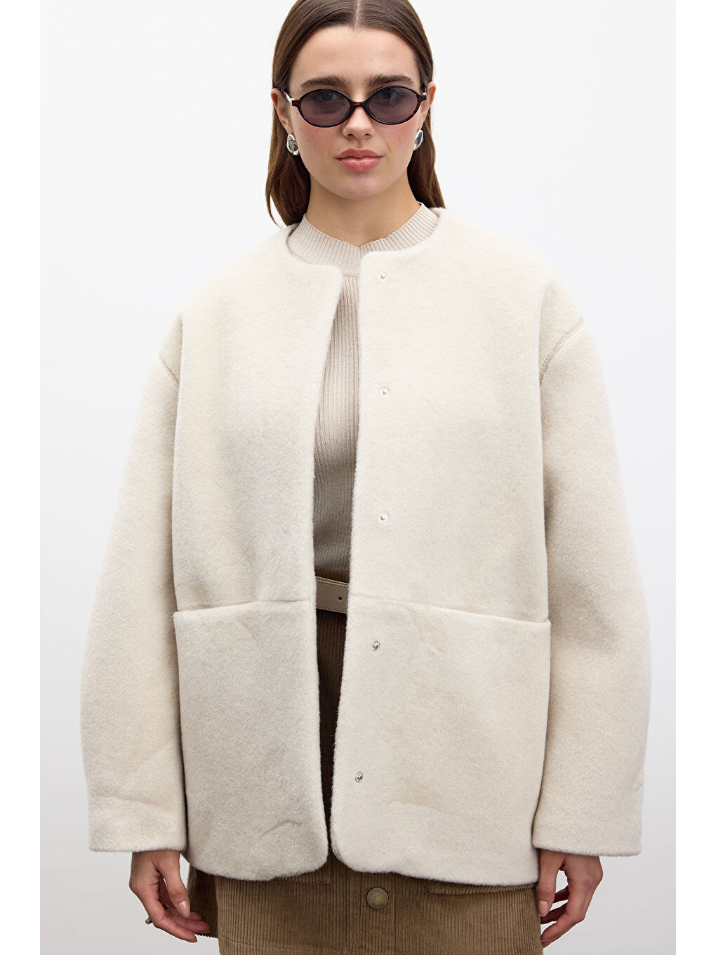 Cepli Kaşe Kaban Bej-4