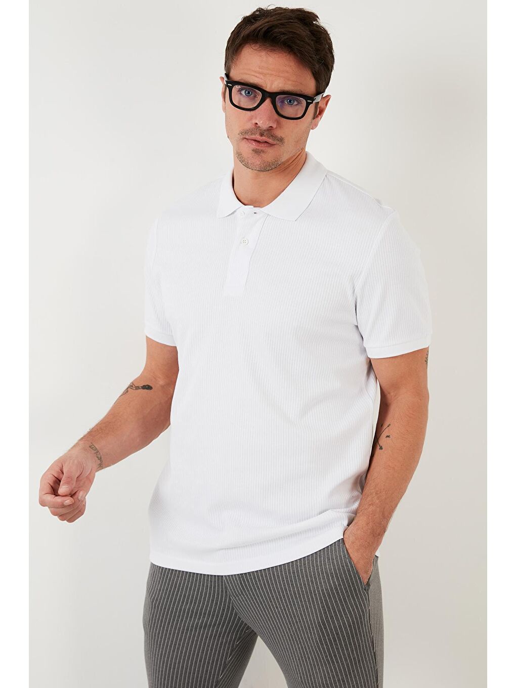 Buratti Beyaz Pamuklu Slim Fit Düğmeli Polo T Shirt 5902281 - 2