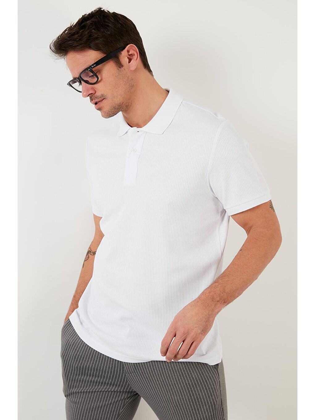 Buratti Beyaz Pamuklu Slim Fit Düğmeli Polo T Shirt 5902281 - 3