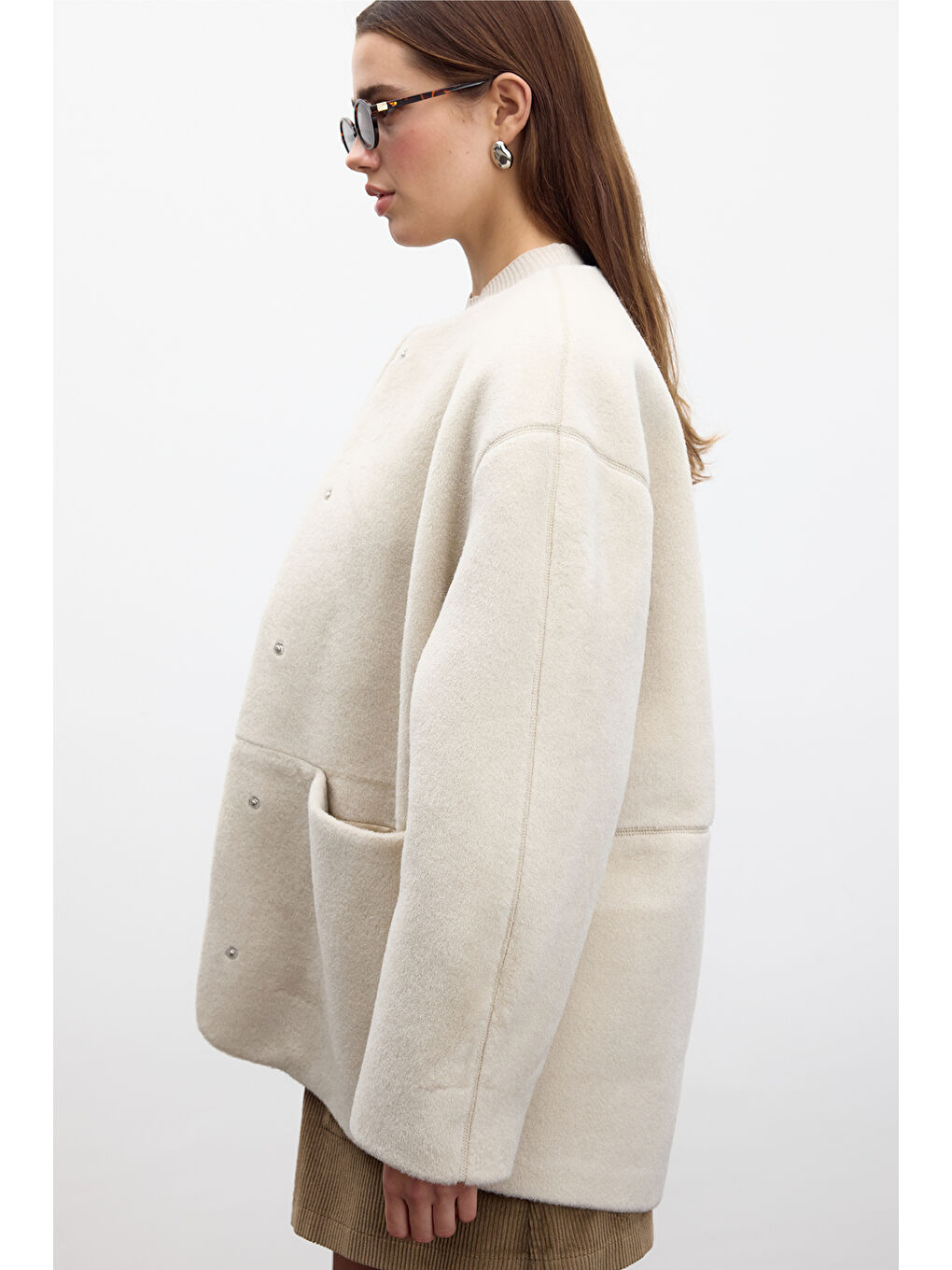 Cepli Kaşe Kaban Bej-5