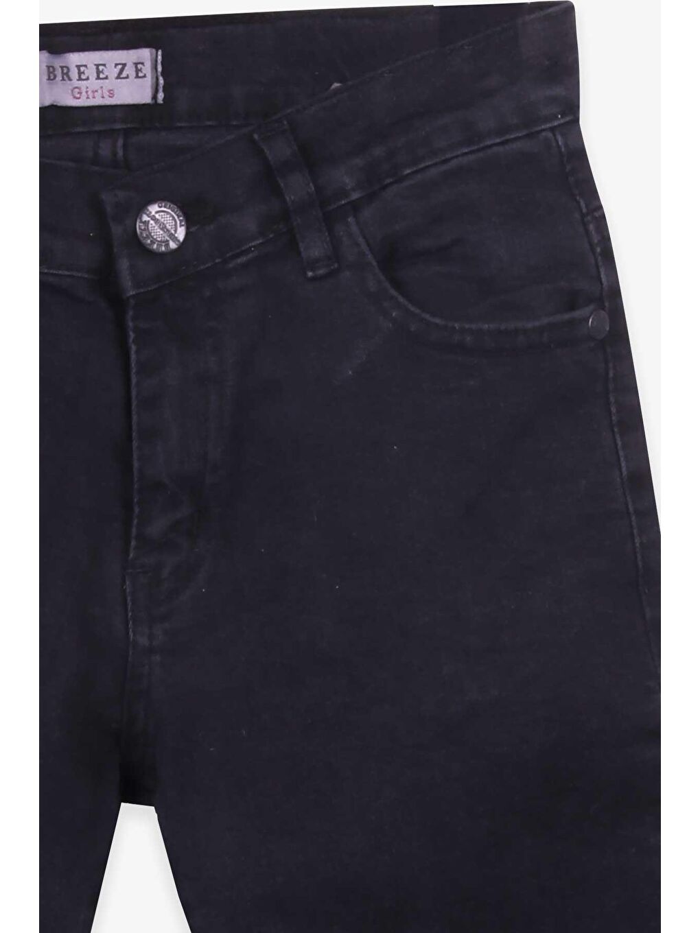 Kız Çocuk Jean Pantolon Yırtık Detaylı Siyah (4-14 Yaş)-2