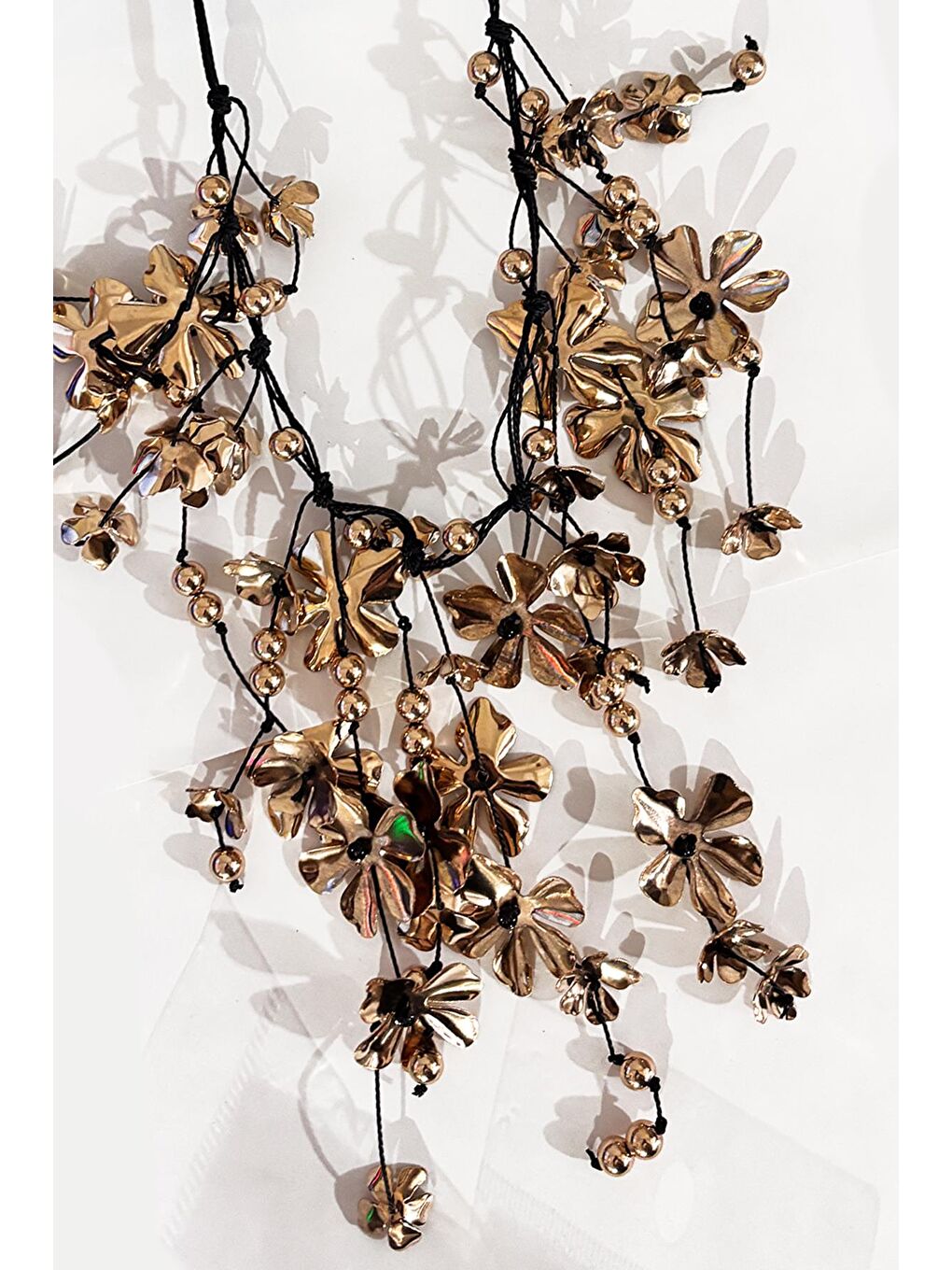 New Obsessions Sari Çoklu Gold Çiçek Uçlu Kadın İp Kolye - 2