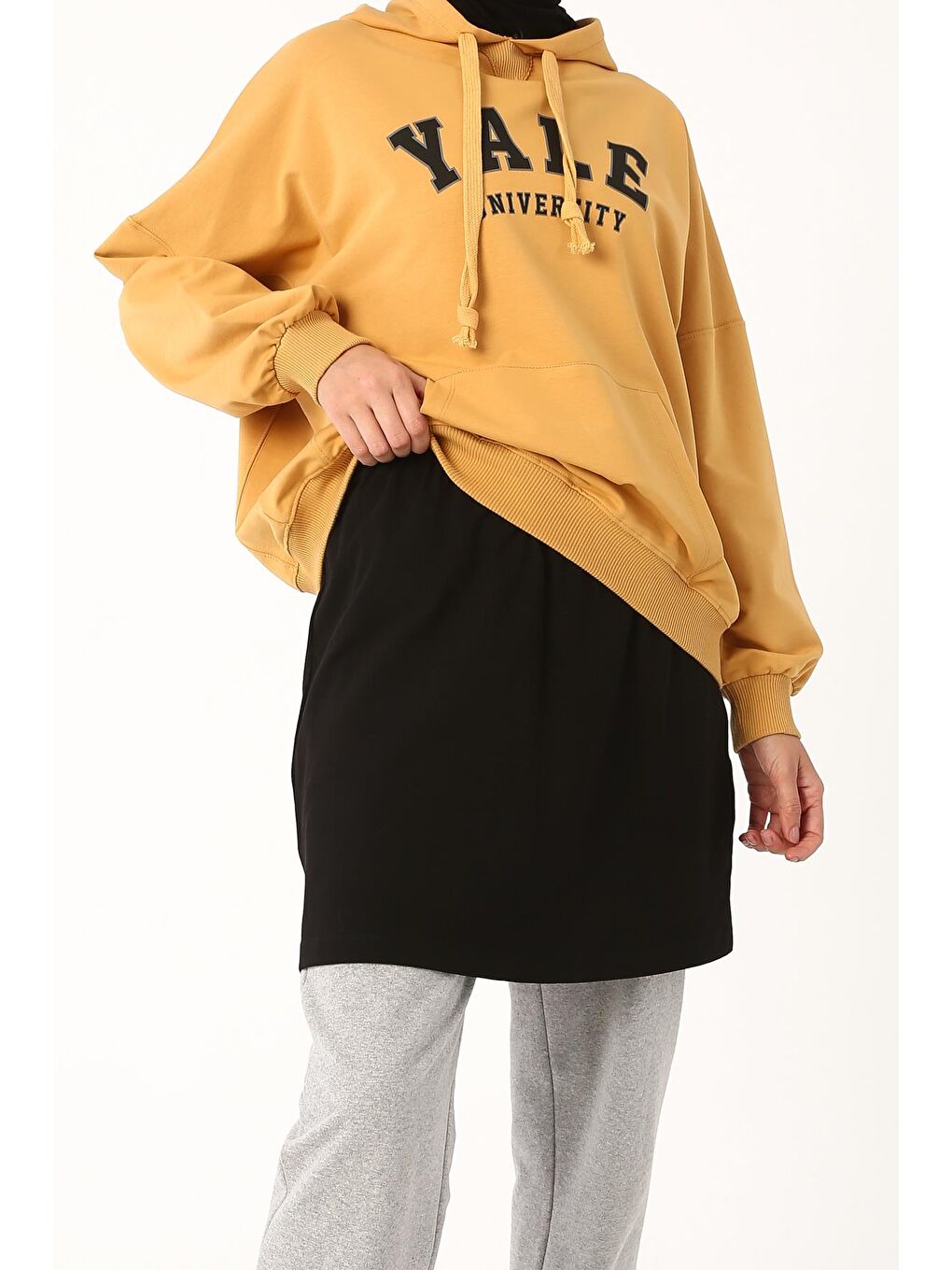 Siyah-Pamuklu Penye İçlik Etek-1