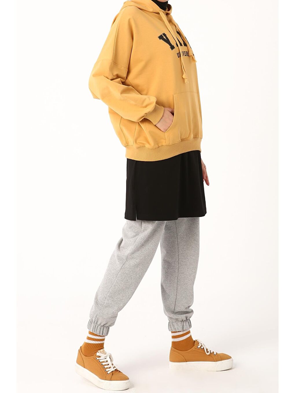 Siyah-Pamuklu Penye İçlik Etek-3