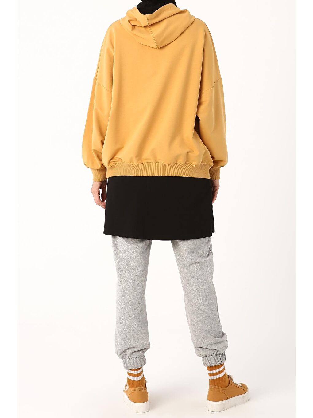 Siyah-Pamuklu Penye İçlik Etek-4