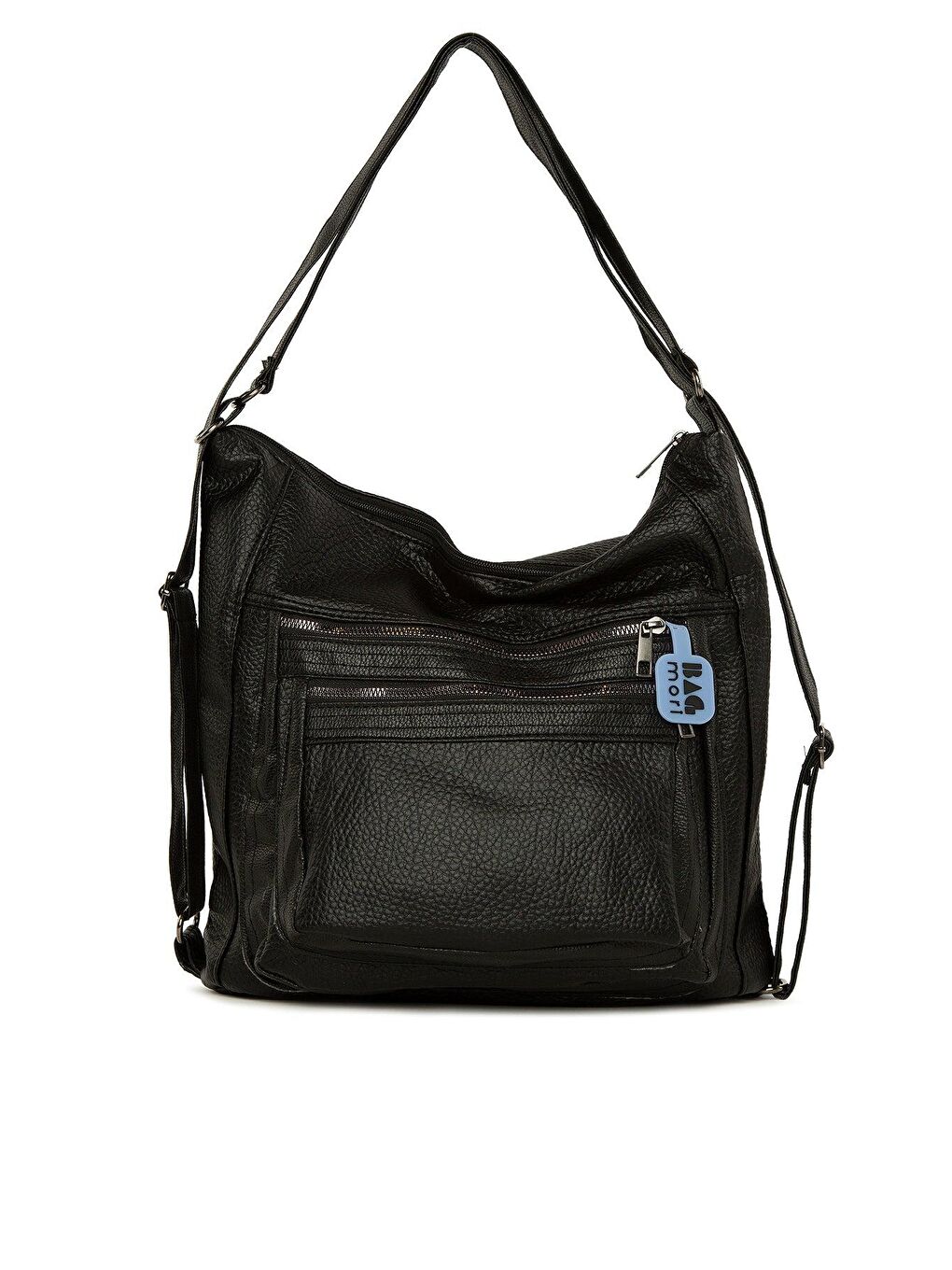 Siyah Önü Çift Fermuarlı Salaş Çanta