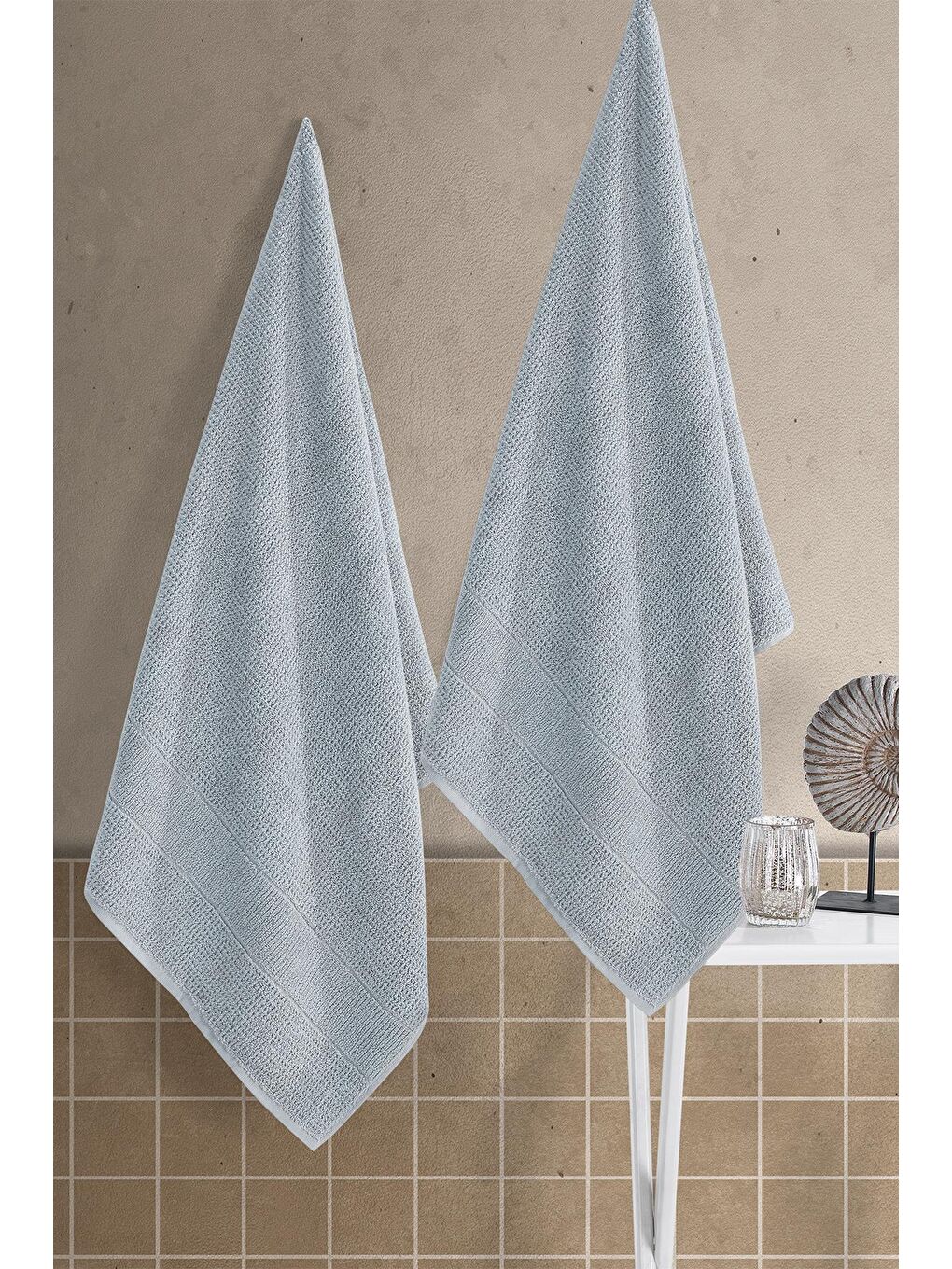 Gri Royal | 70x140 Cm 2'Li  Banyo Havlu Seti, %100 Pamuklu Havlu Takımı