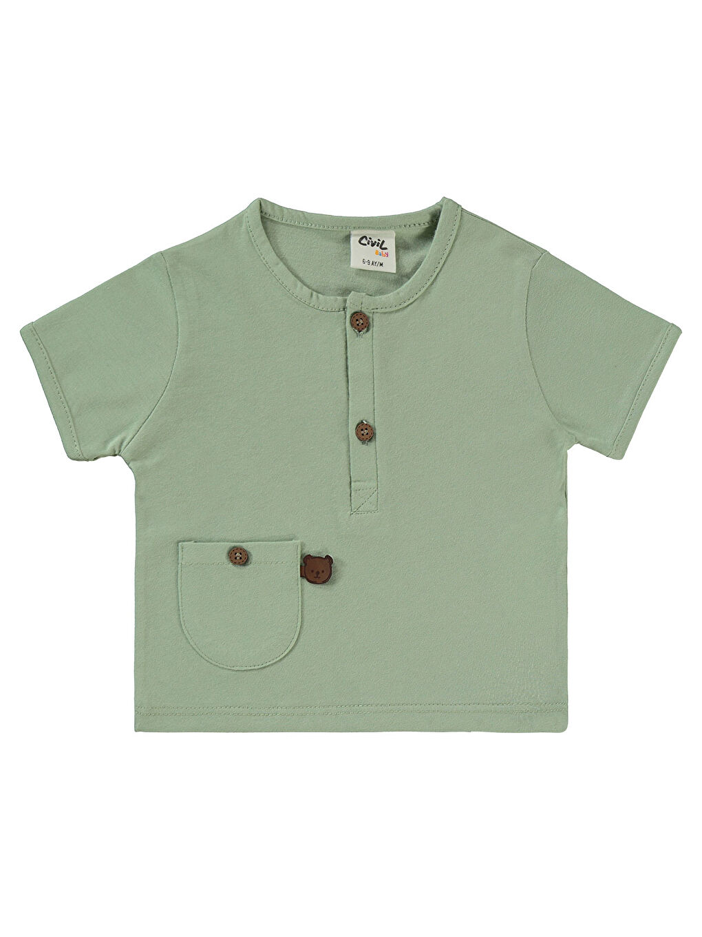 Baby Erkek Bebek Şortlu Takım 6-18 Ay Çağla Yeşili-2