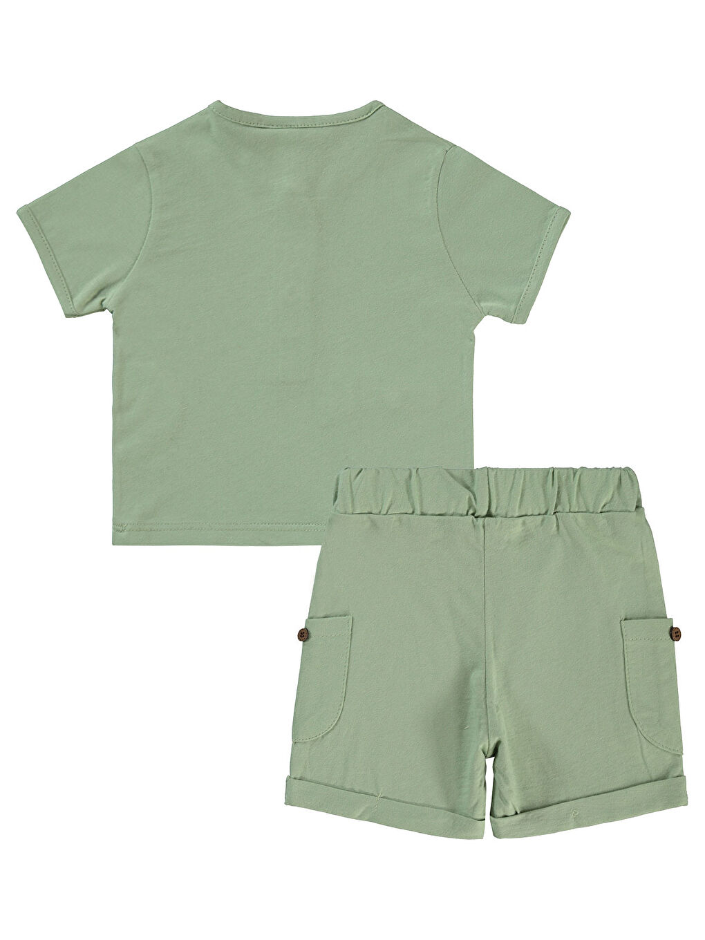 Baby Erkek Bebek Şortlu Takım 6-18 Ay Çağla Yeşili-1