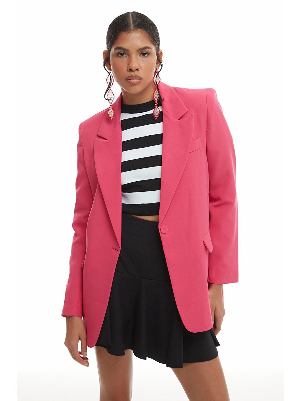 Blazer Ceket Fuşya-3