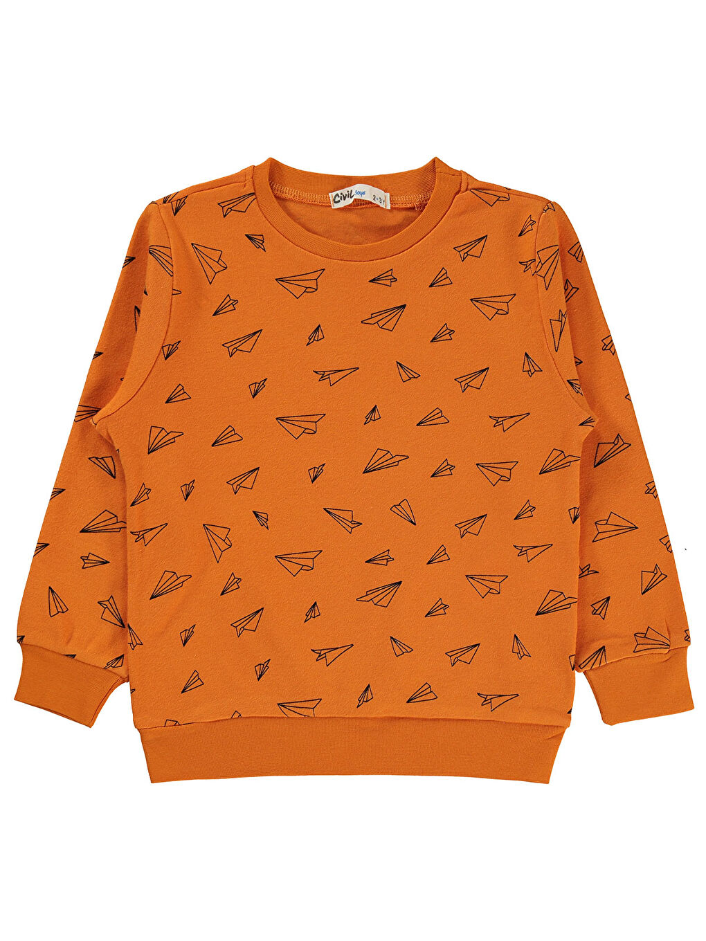 Turuncu Boys Erkek Çocuk Sweatshirt 2-5 Yaş Koyu Oranj