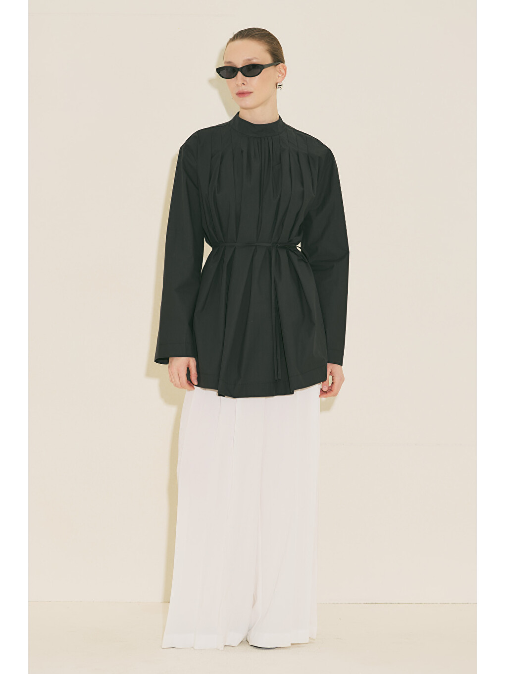 Pliseli Tunik Siyah-2
