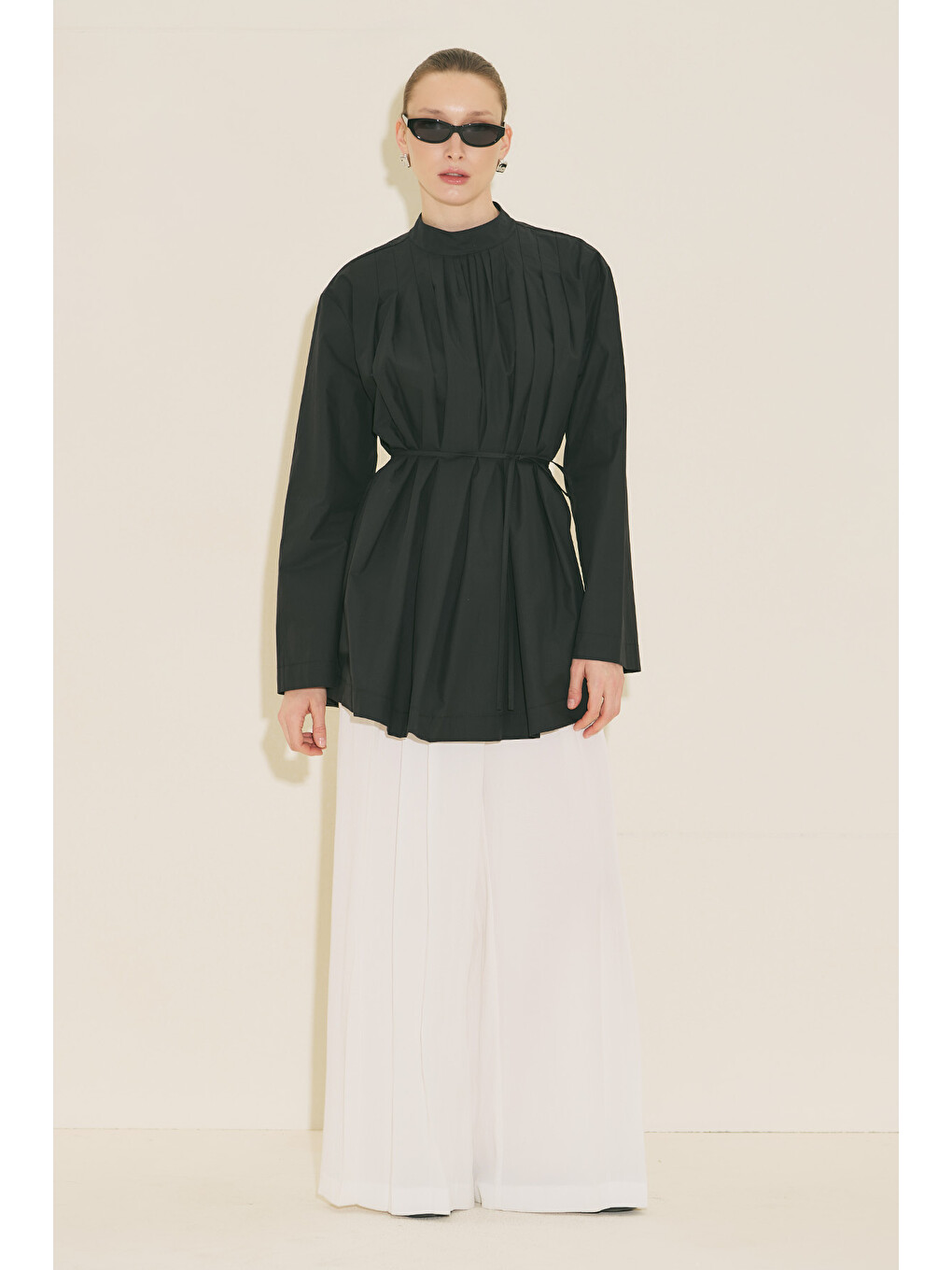 Pliseli Tunik Siyah-3