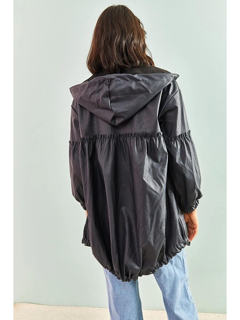 Siyah Kadın Deri Ceket-3