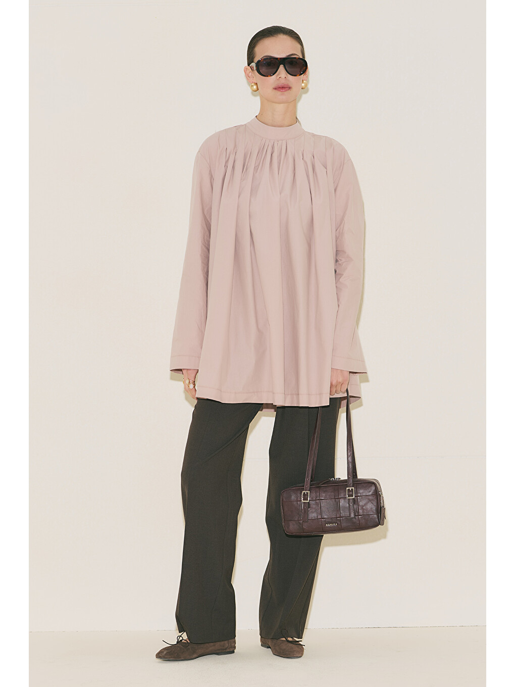 Pliseli Tunik Pembe