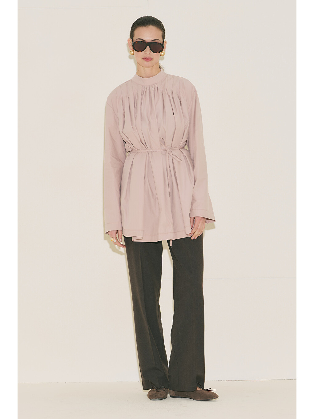 Pliseli Tunik Pembe-1