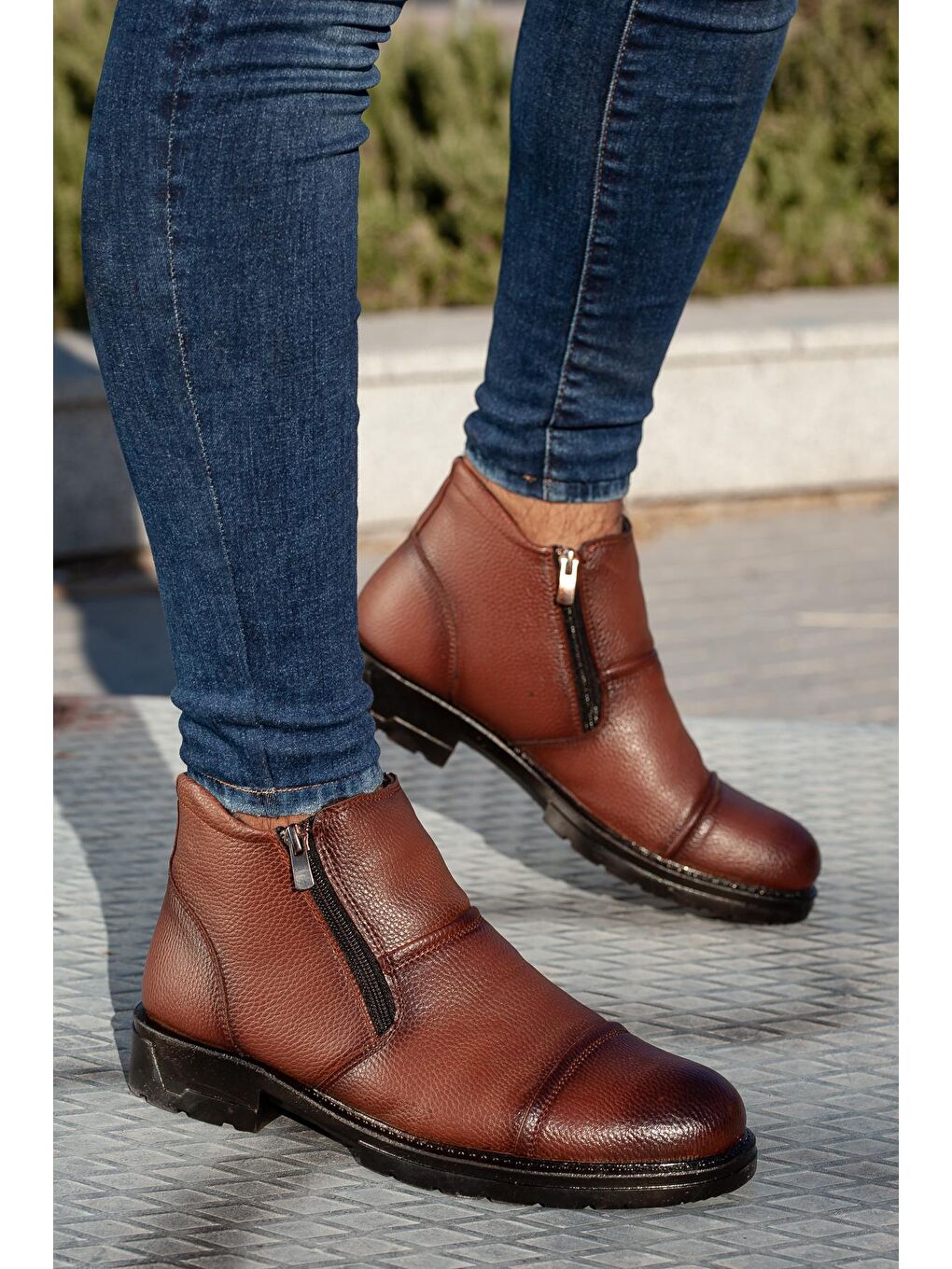 Kahverengi Men M106 Soğuk Geçirmez Kürklü Erkek Bot-2