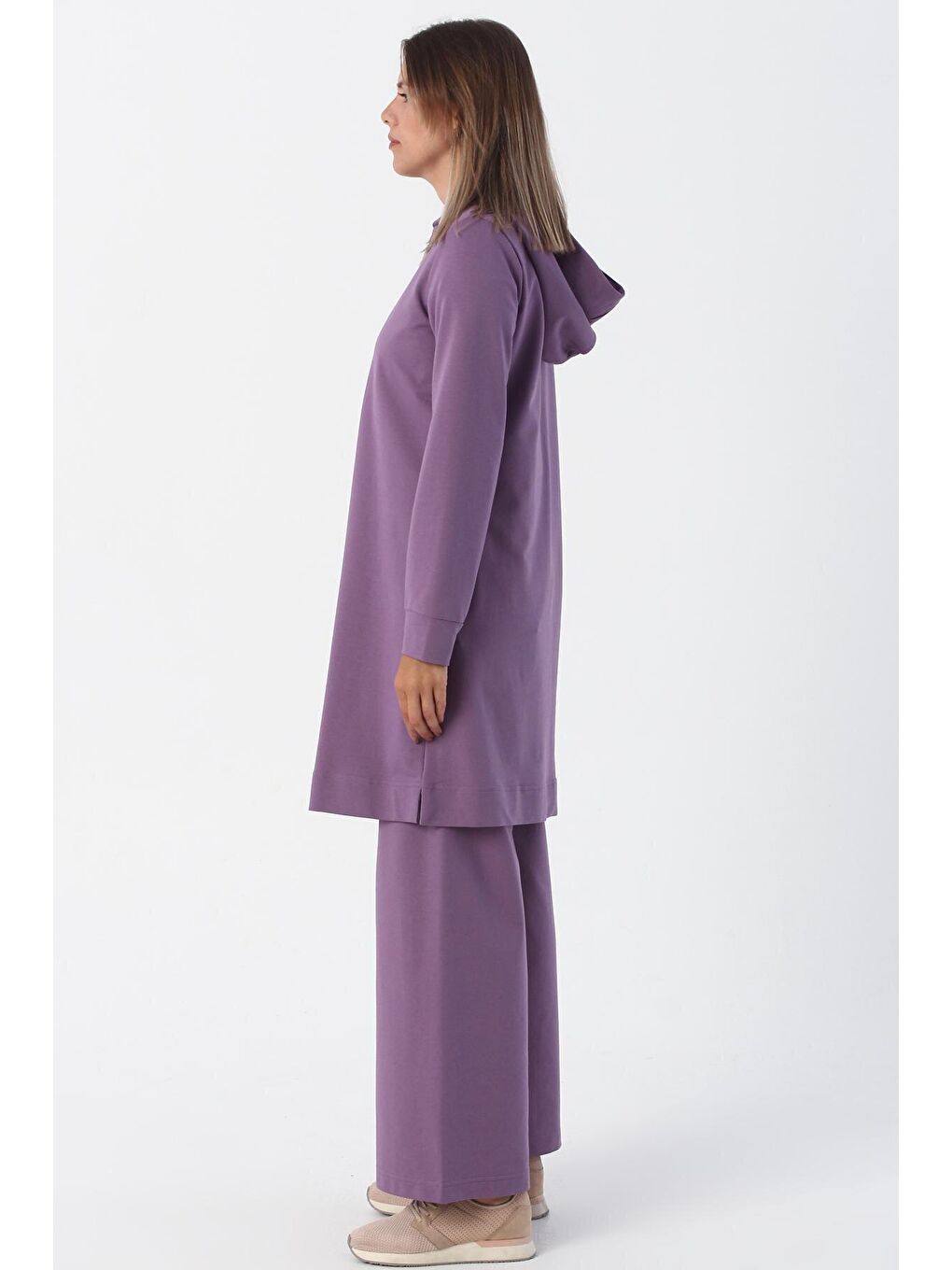 Koyu Lila Fermuarlı Eşofman Takım-2