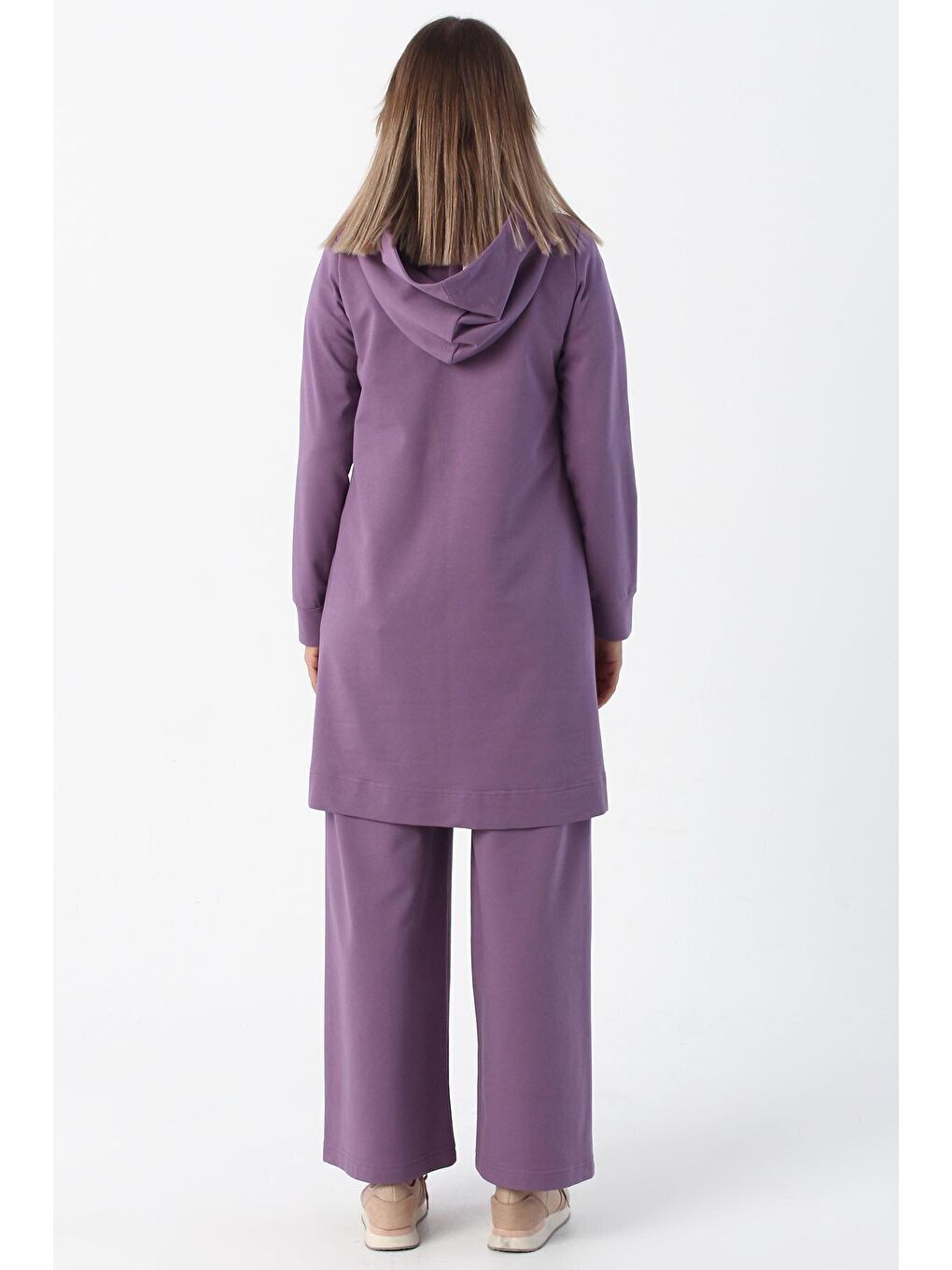 Koyu Lila Fermuarlı Eşofman Takım-3