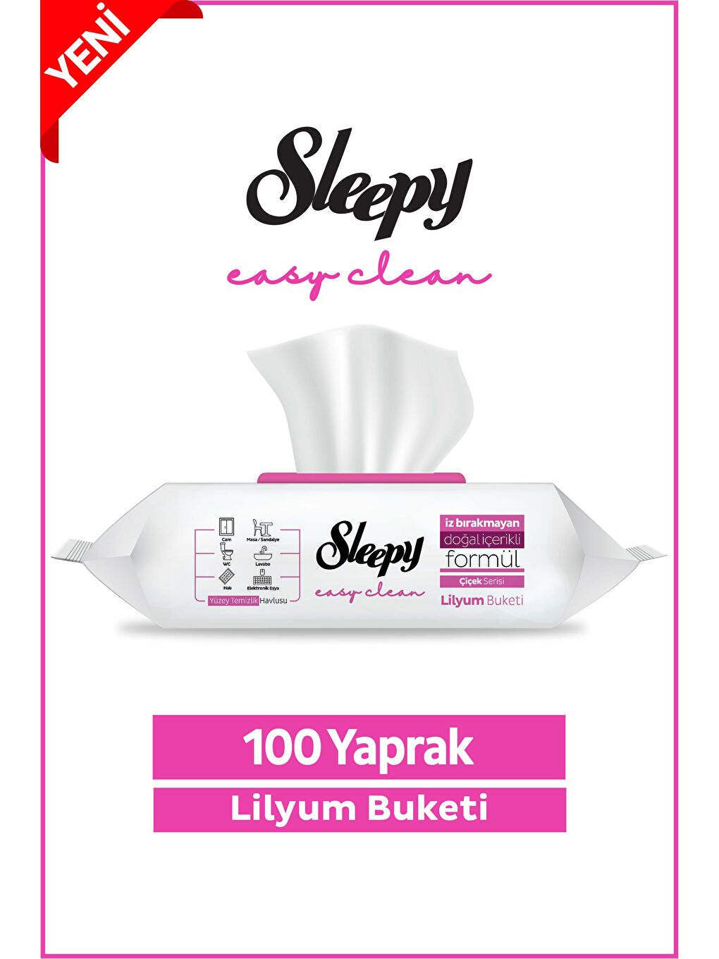 Easy Clean Lilyum Buketi Yüzey Temizlik Havlusu&Mendili 100 Yaprak
