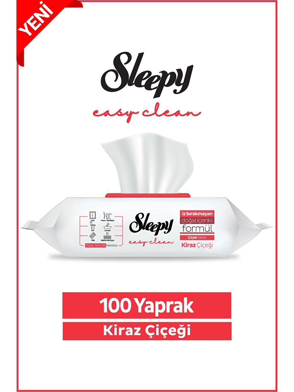 Easy Clean Kiraz Çiçeği Yüzey Temizlik Havlusu&mendili 100 Yaprak
